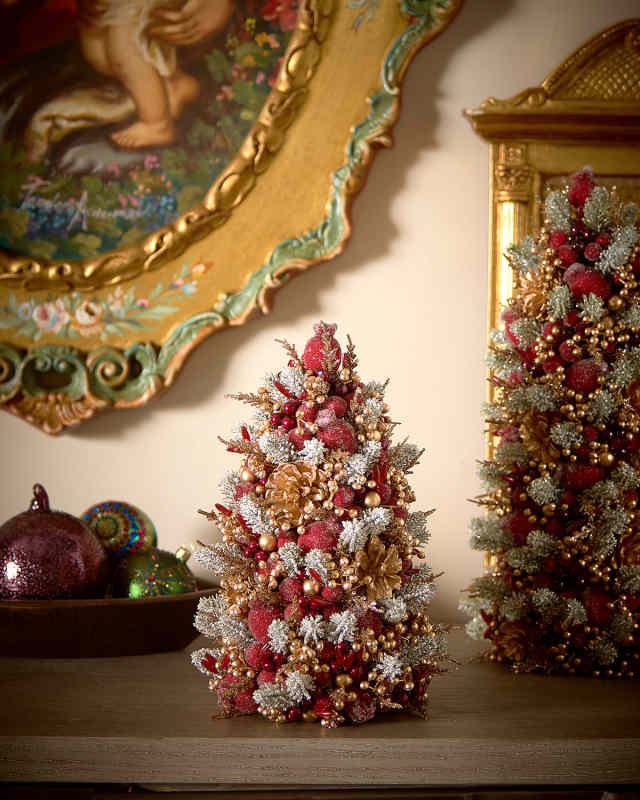 12" Glittering Garnet Tree Tabletop Decoration